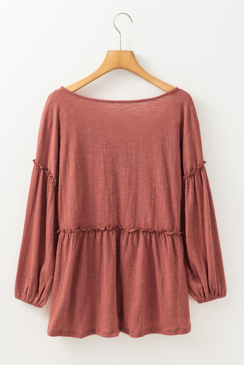 Irene® | Blouse met lange mouwen, ruches en V-hals