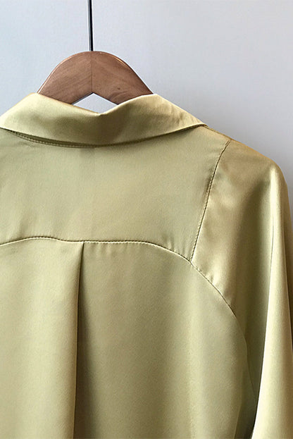 Francisca® | Satijnen blouse met lange mouwen