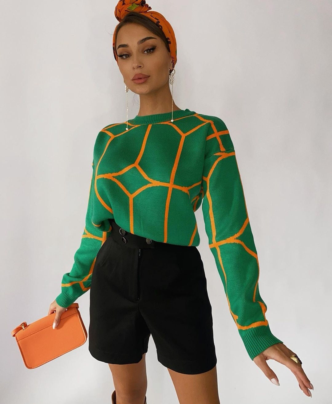 Eira® | Mesh blouse in geometrische kleur