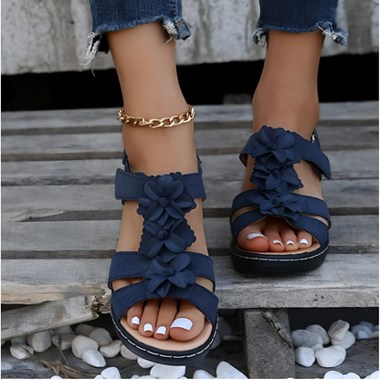 Penelope® | Sandalen met sleehak, retrocharme en orthopedische ondersteuning