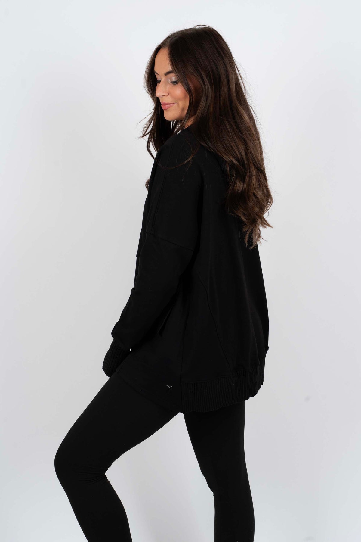 Maria José® | Sweatshirtblouse met V-hals en knopen