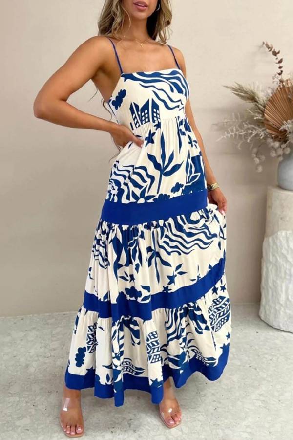 Genesis® | Elegante maxi-jurk met ruches en bloemenprint