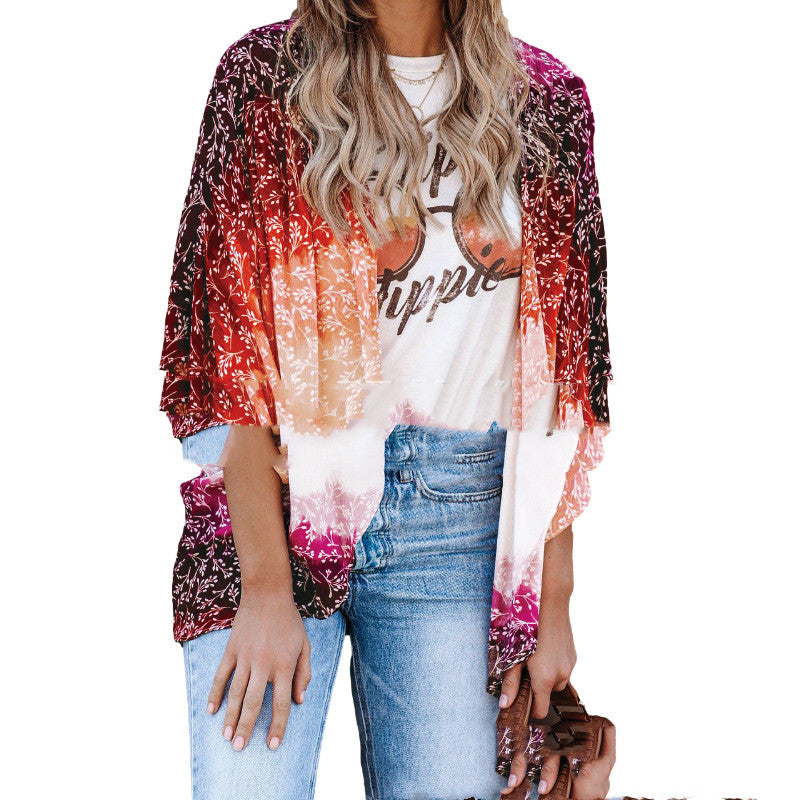 Vev® | Bohemian blouse zonwerend vest sjaal