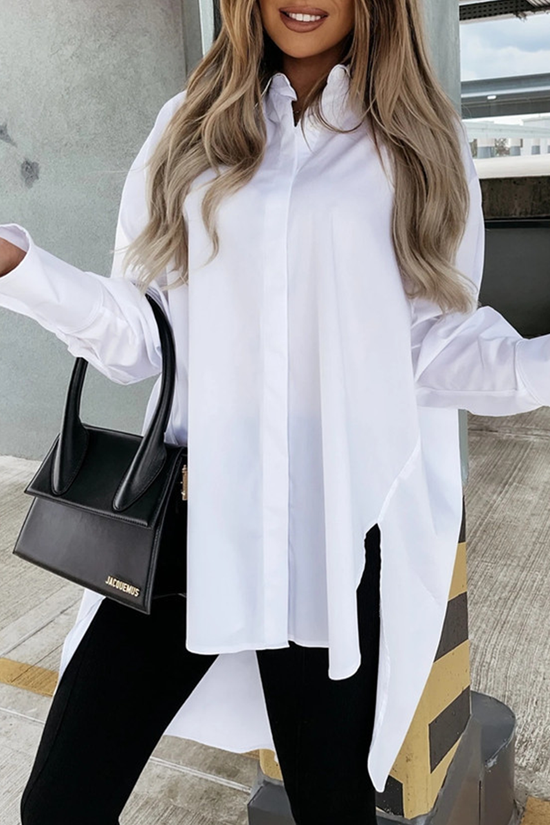 Juliana® | Casual blouses met asymmetrische omslagkraag en vaste gesp