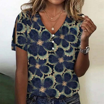 Catalina® | Retroblouse met bloemenmotief