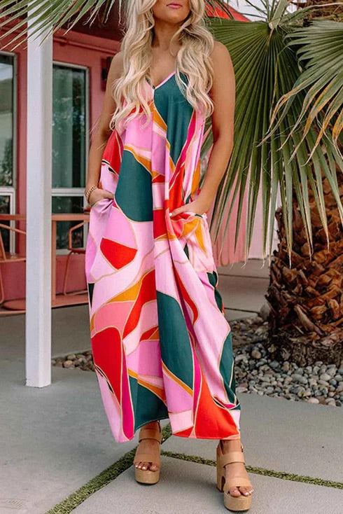 Hannah® | Mouwloze maxi-jurk met boho-print