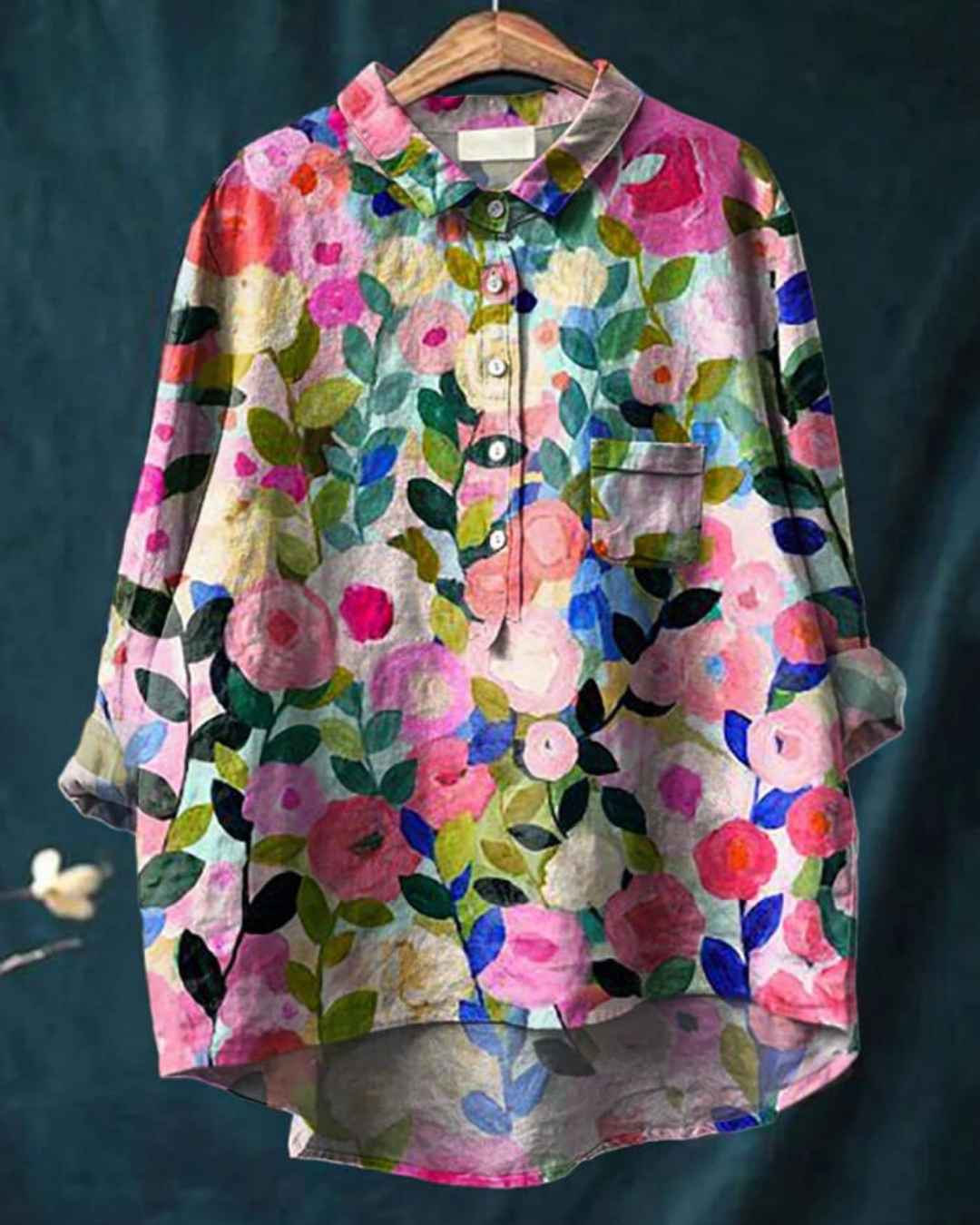 Wendy® | Chique zijden blouse met bloemen