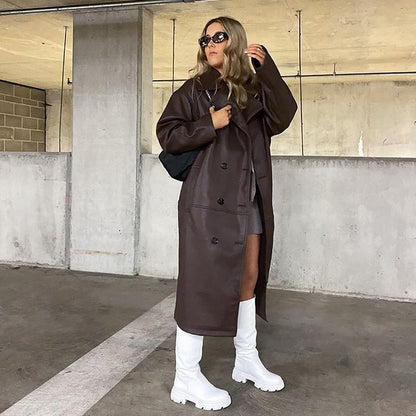 Aloisa® | Stijlvolle oversized leren jas