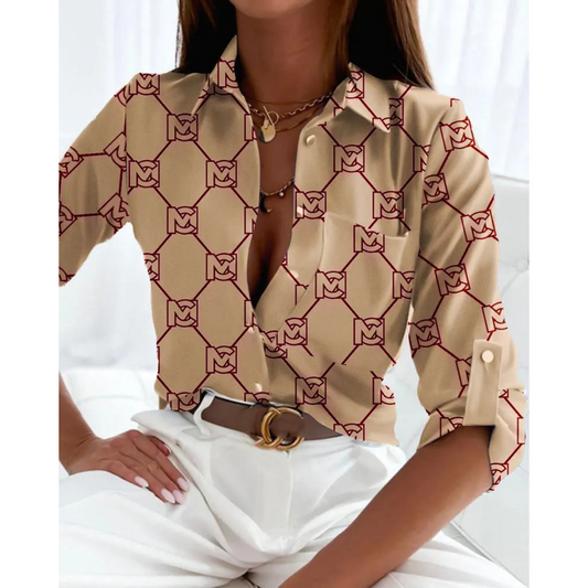 Alice® | Elegante damesblouse in businessstijl met gevoerde print