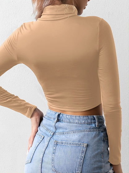 Rafaela® | Cropped T-shirt met opstaande kraag