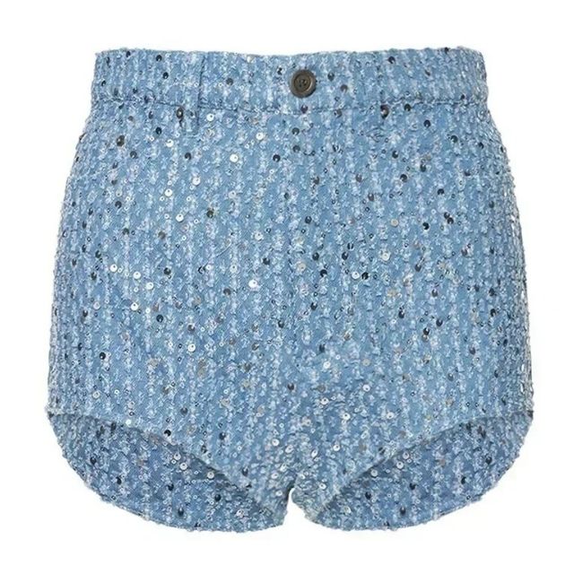 Eufemia® | Set van denim jasje en short met pailletten