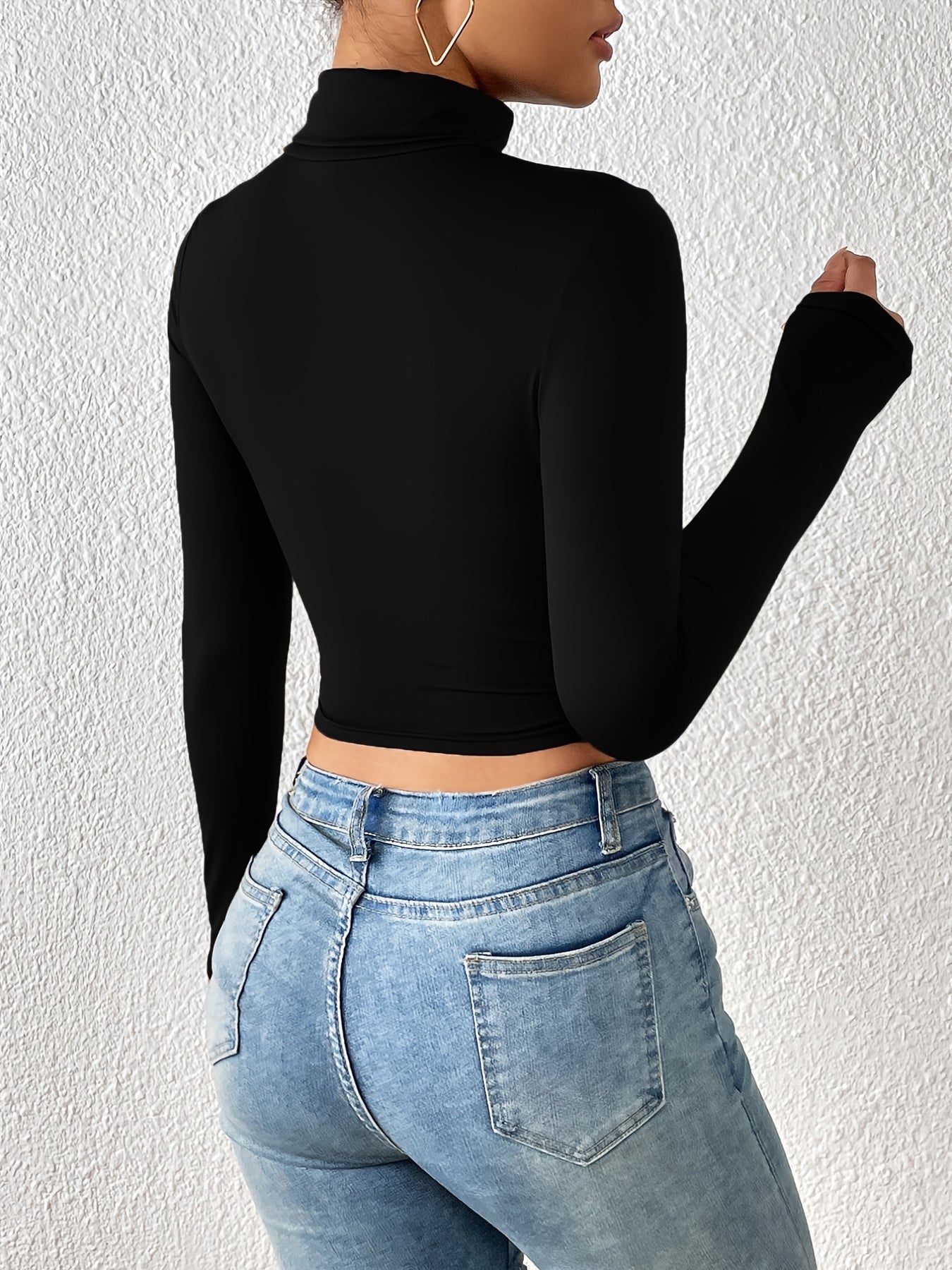 Rafaela® | Cropped T-shirt met opstaande kraag