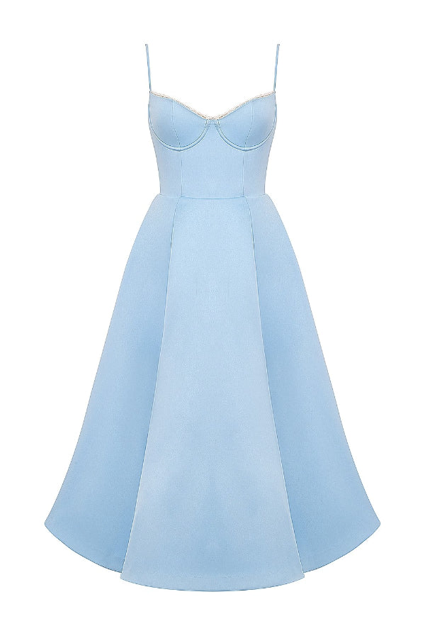 Lotharingen® | Strapless mouwloze maxi-jurk met V-hals en tutu