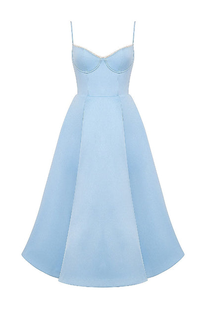 Lotharingen® | Strapless mouwloze maxi-jurk met V-hals en tutu