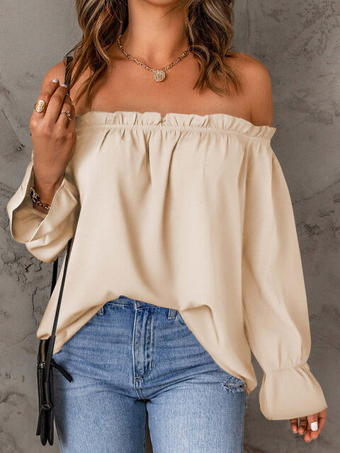 Tallulah® | Off-shoulder blouse met volantmouwen