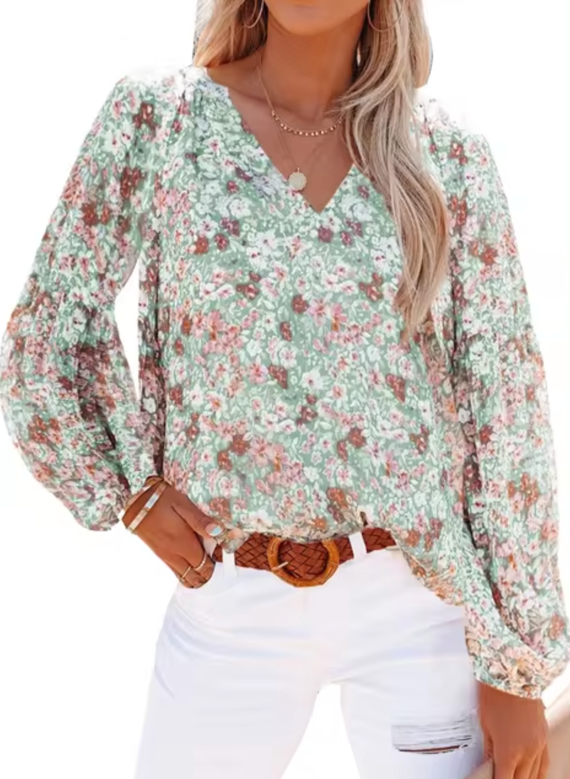 Mireya® | Chiffon blouse met bloemenprint