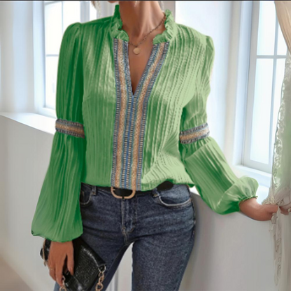 Jacinta® | Boho chiffon blouse met lange mouwen