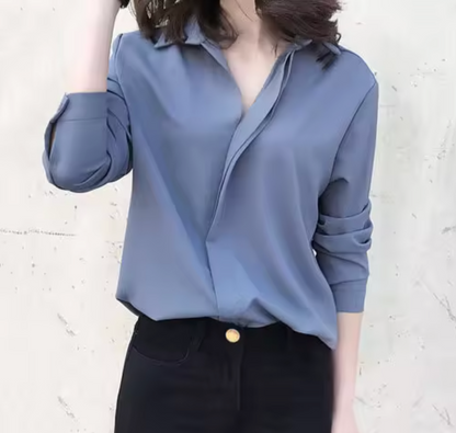 Luisa® | Chiffonblouse met lange mouwen