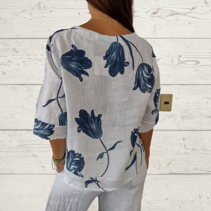 Julieta® | Blouse met V-hals en bloemenprint