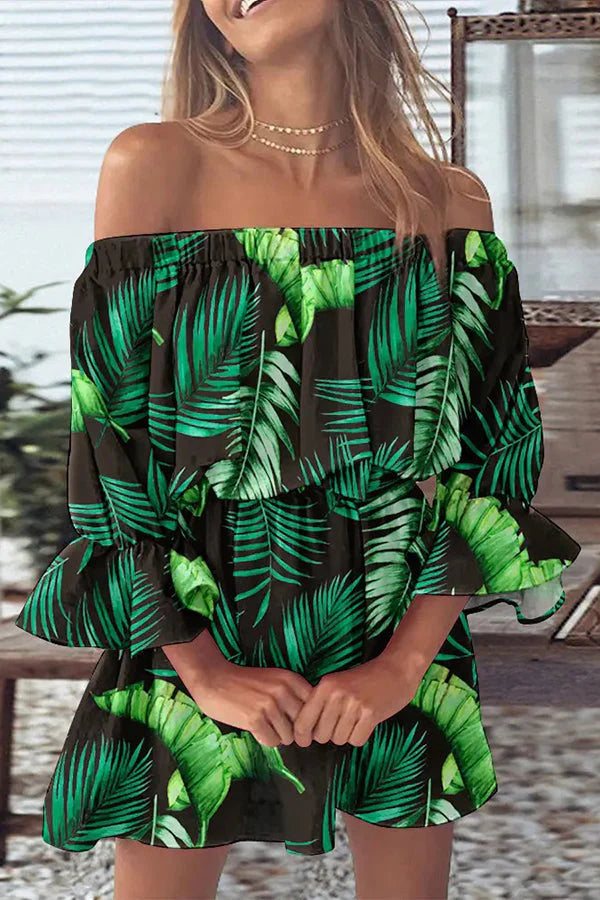 Florencia® | Off-shoulder mini-jurk met print