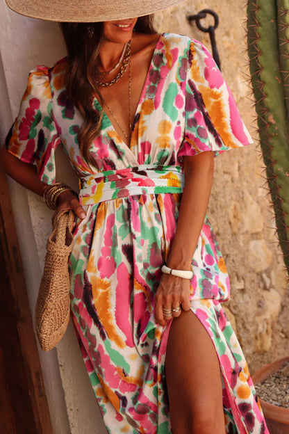 Virginia® | Maxi-jurk met een boho tie-dye-print en een V-hals