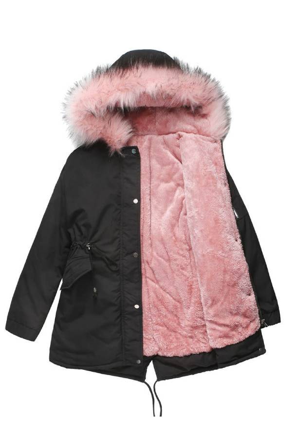 Isabella® | Winterjas van warme fleece met capuchon en gewatteerd katoenen jack