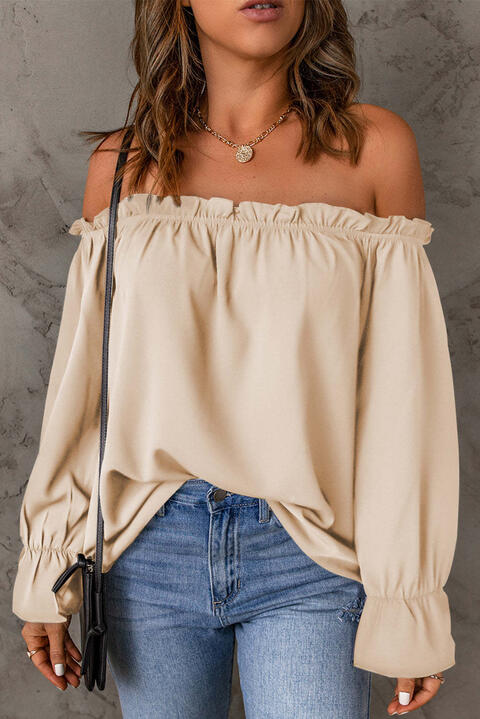 Tallulah® | Off-shoulder blouse met volantmouwen