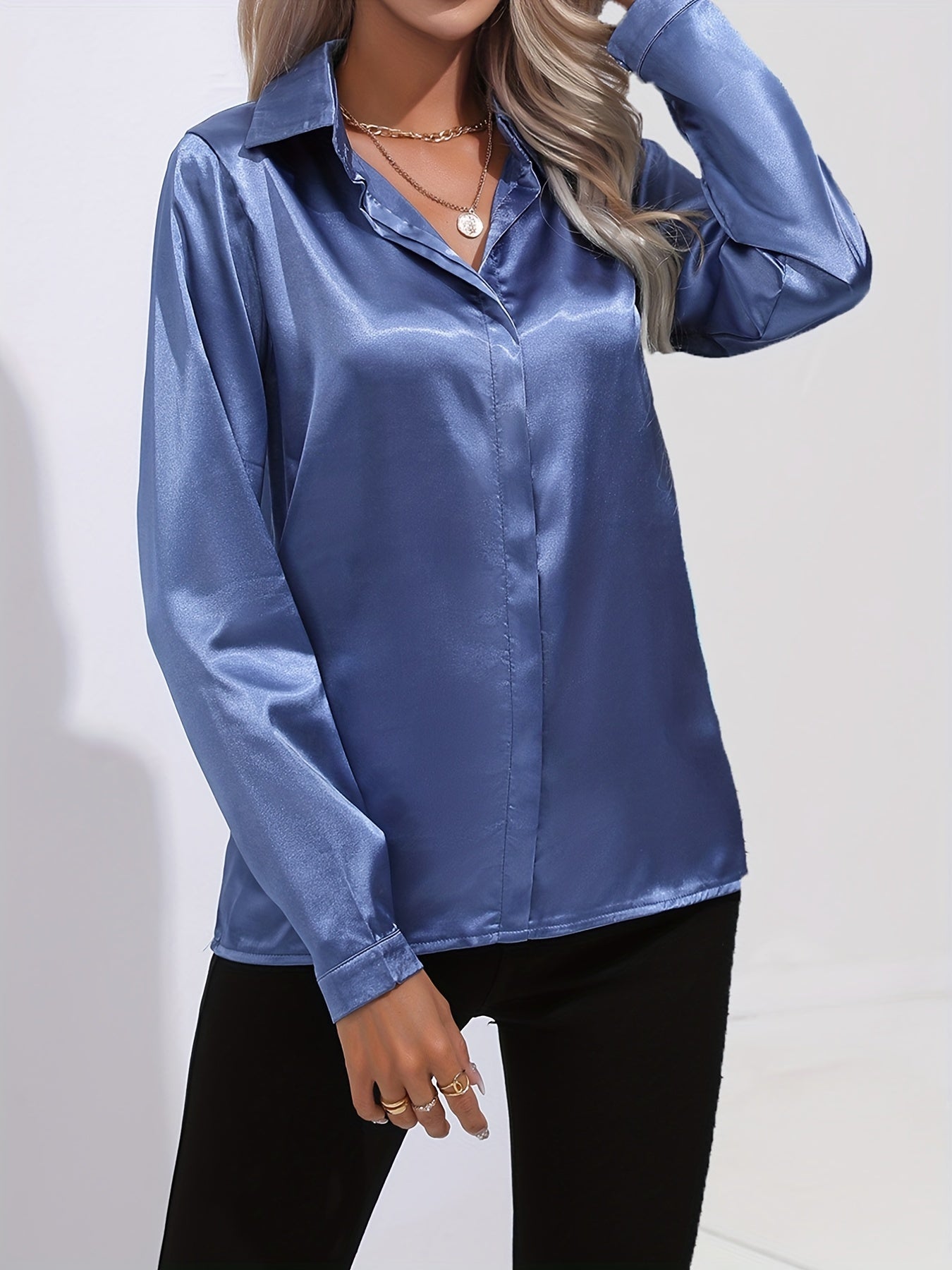 Luz® | Elegante satijnen blouse