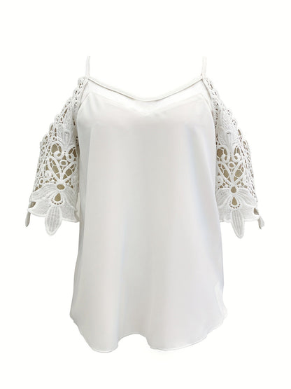 Karen® | Off-shoulder blouse met kanten mouwen