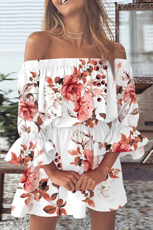 Florencia® | Off-shoulder mini-jurk met print