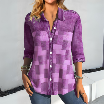 Nieves® | Casual geruite blouse