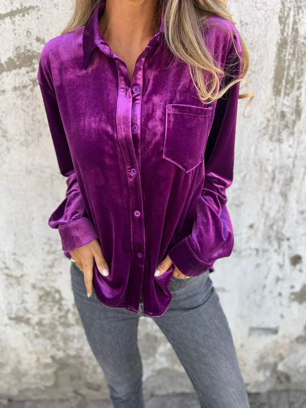 Jocelyn® | Fluwelen blouse