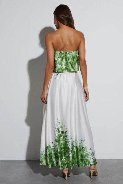 Silvia® | Strapless maxi-jurk van satijn