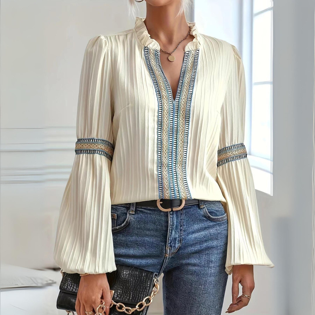 Consuelo® | Boho chiffon blouse met lange mouwen