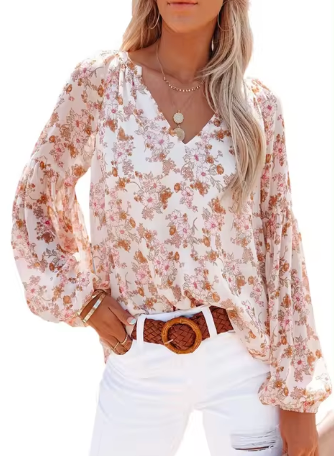 Mireya® | Chiffon blouse met bloemenprint