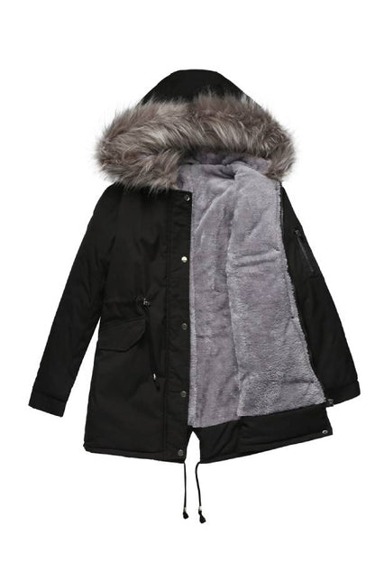 Isabella® | Winterjas van warme fleece met capuchon en gewatteerd katoenen jack