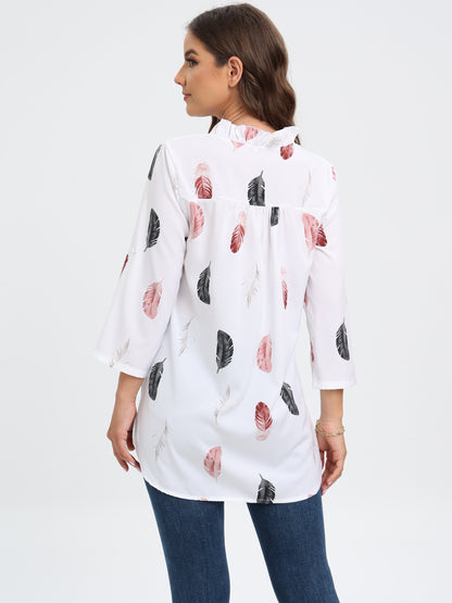 Octavia® | Blouse met V-hals en verenprint