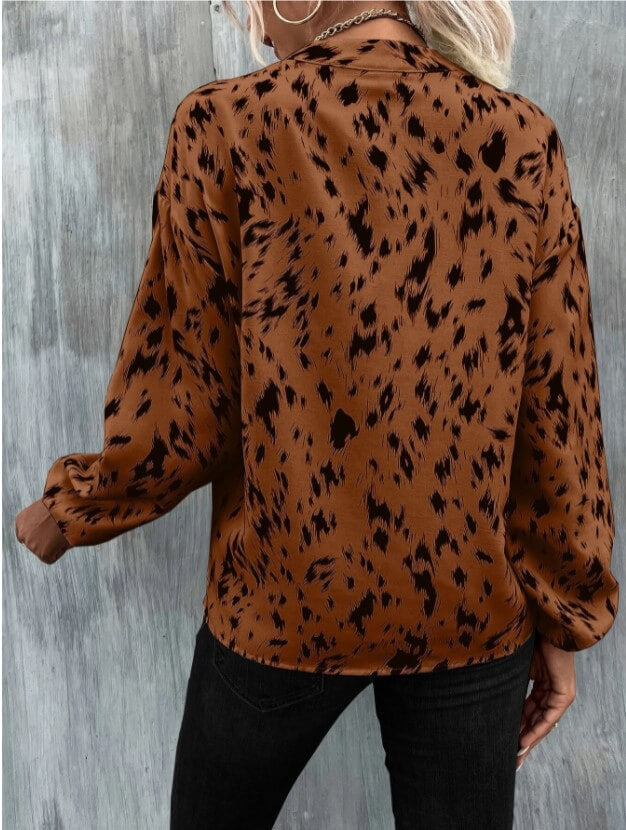 Fiona® | Blouse met print, V-hals en pofmouwen