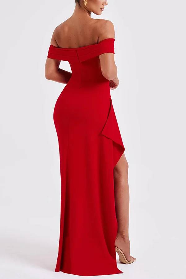 Lea® | Off-shoulder maxi-jurk met hoge split