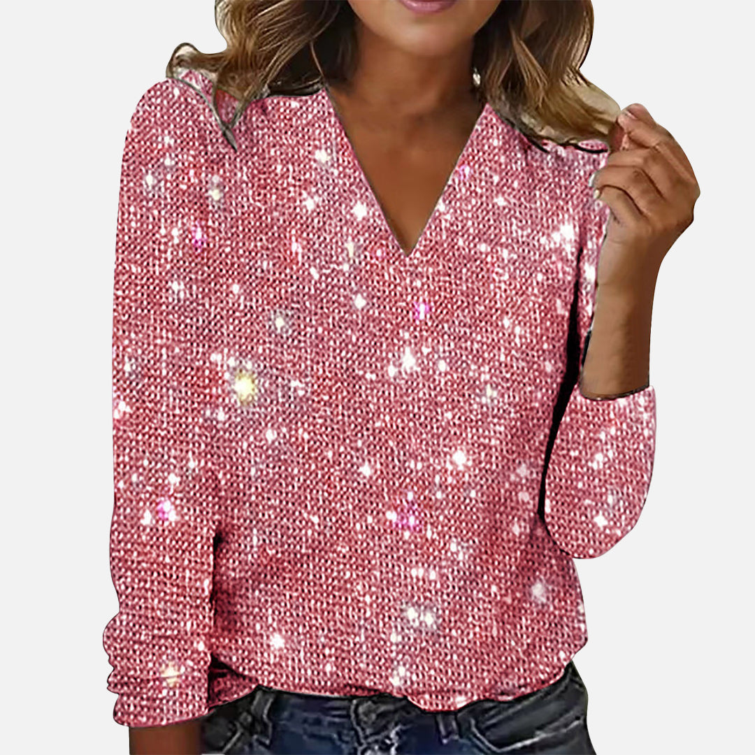 Samanta® | Diamantblouse met V-hals