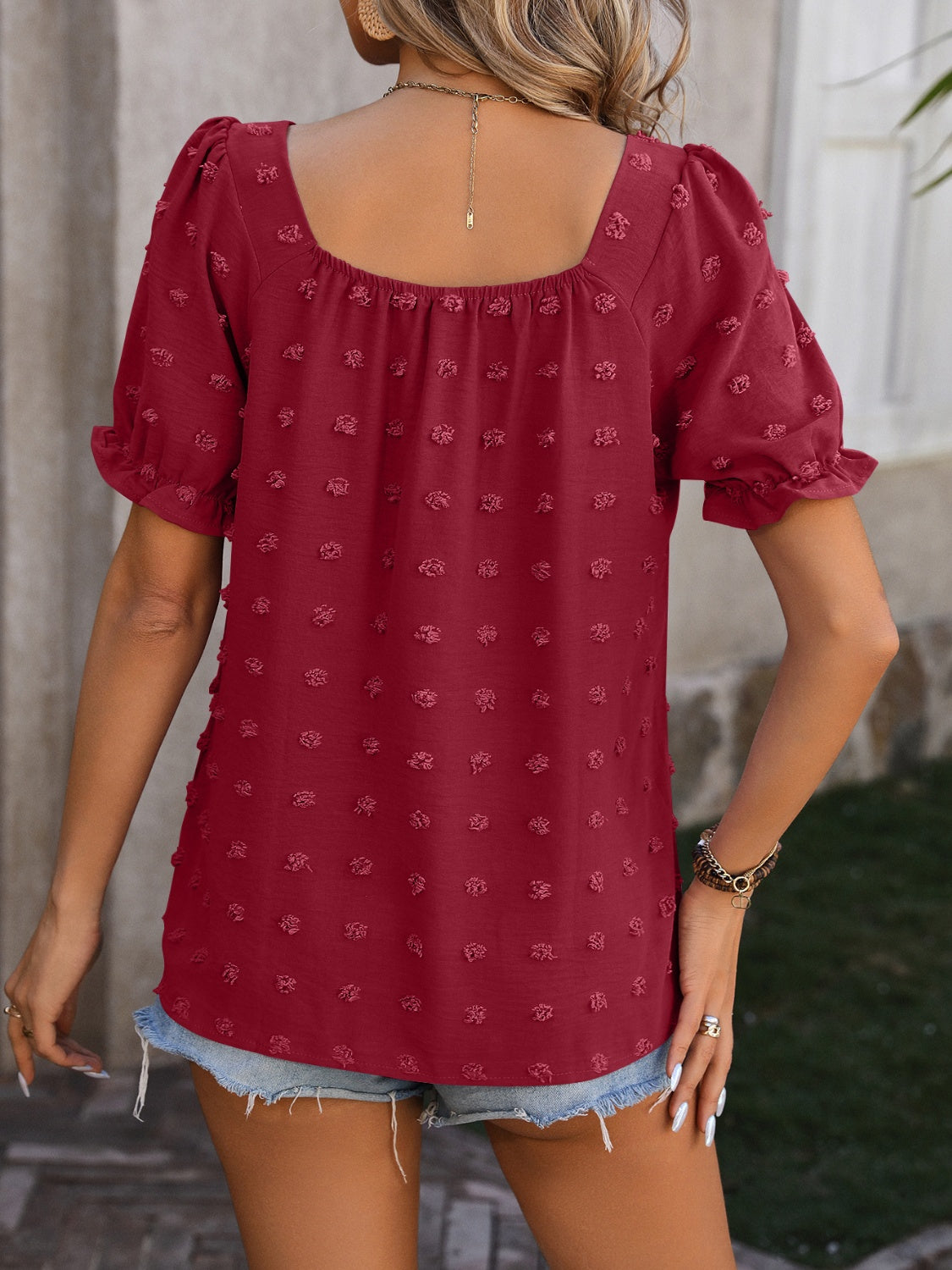 Elisa® | Blouse met korte mouwen van Swiss Dot