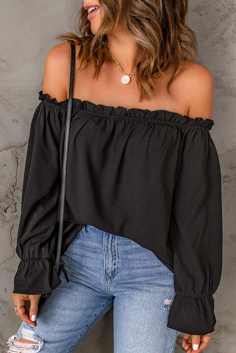 Tallulah® | Off-shoulder blouse met volantmouwen