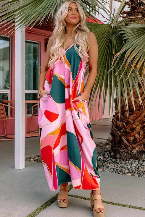 Hannah® | Mouwloze maxi-jurk met boho-print