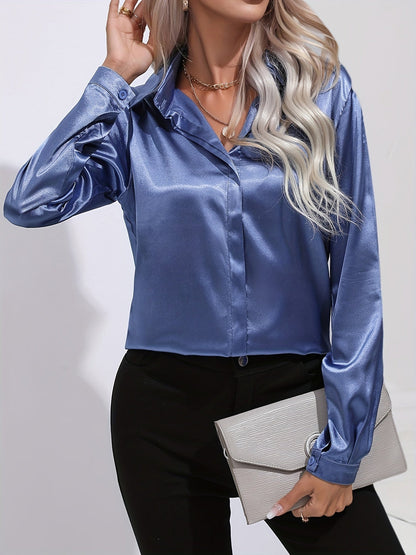 Luz® | Elegante satijnen blouse