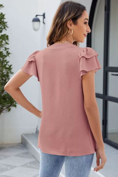 Ivana® | Blouse met korte mouwen en ruches