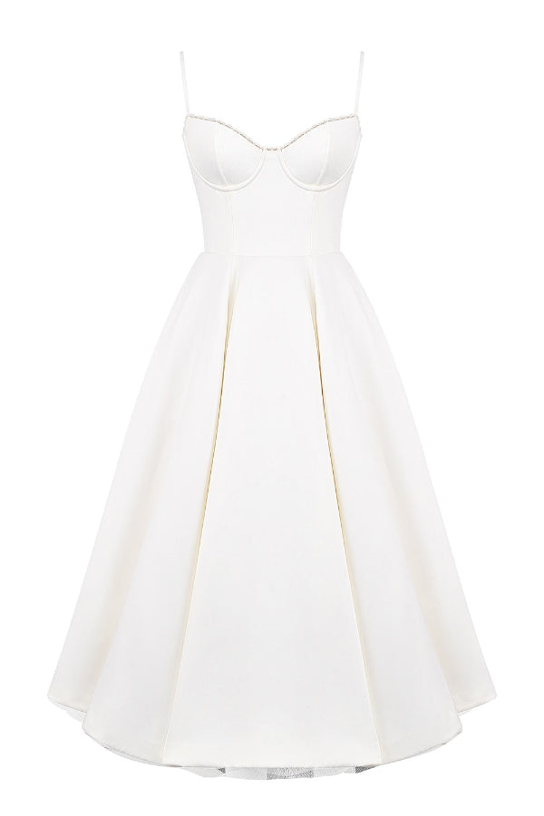 Lotharingen® | Strapless mouwloze maxi-jurk met V-hals en tutu