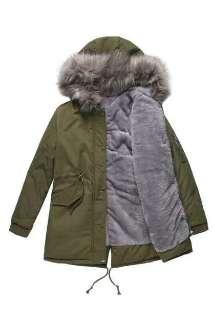 Isabella® | Winterjas van warme fleece met capuchon en gewatteerd katoenen jack