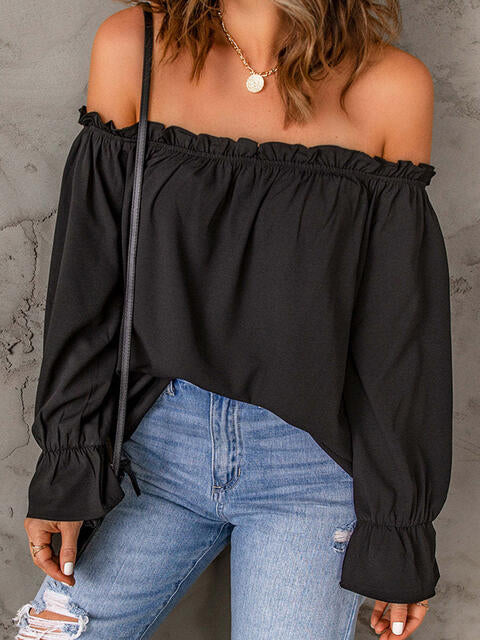 Tallulah® | Off-shoulder blouse met volantmouwen