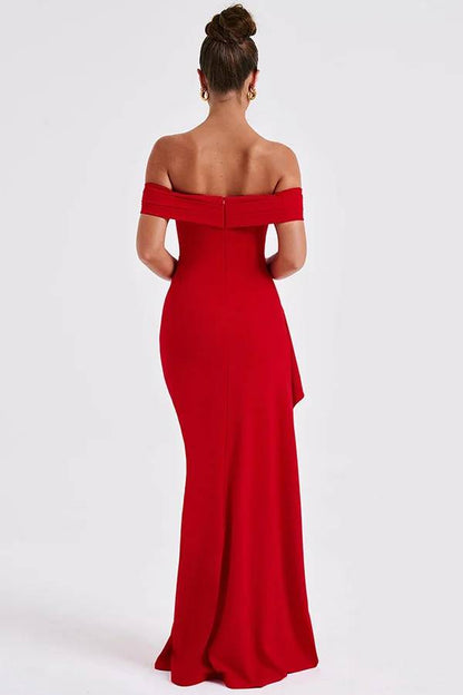 Lea® | Off-shoulder maxi-jurk met hoge split