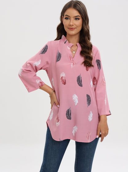 Octavia® | Blouse met V-hals en verenprint